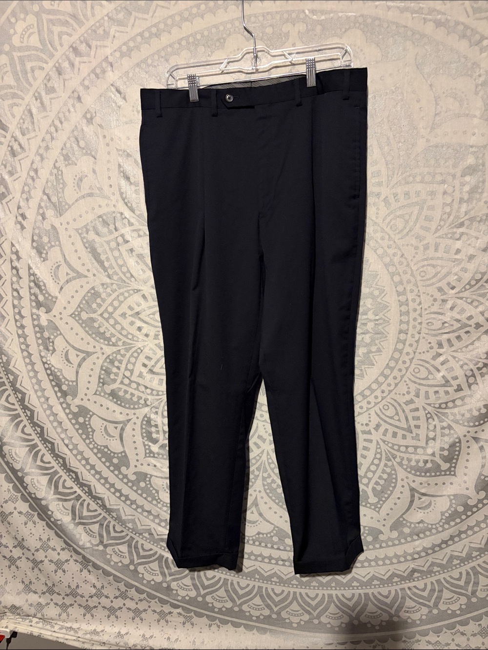 Calvin Klein Mens Black 100% Wool Suit Pants Dress Trousers Size 36R